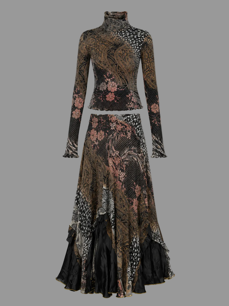 Ensemble Roberto Cavalli imprimé mélangé rare