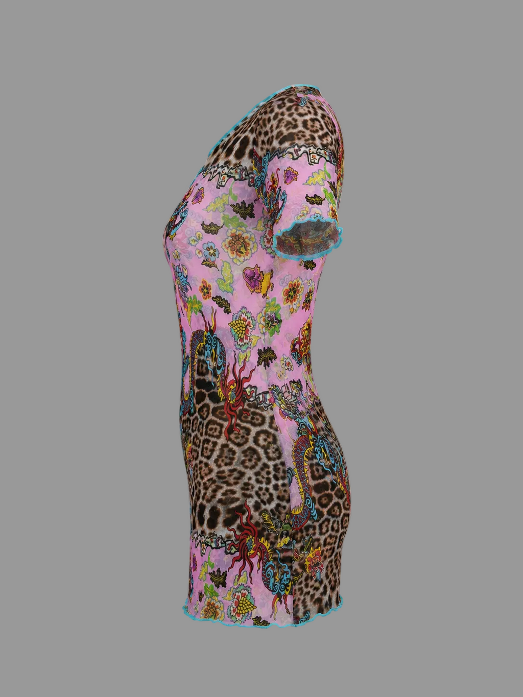 Robe courte Roberto Cavalli coupe asiatique