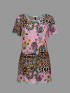 Robe courte Roberto Cavalli coupe asiatique