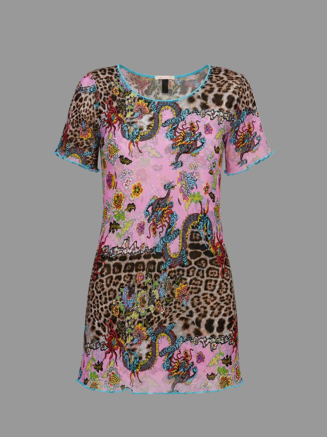 Robe courte Roberto Cavalli coupe asiatique