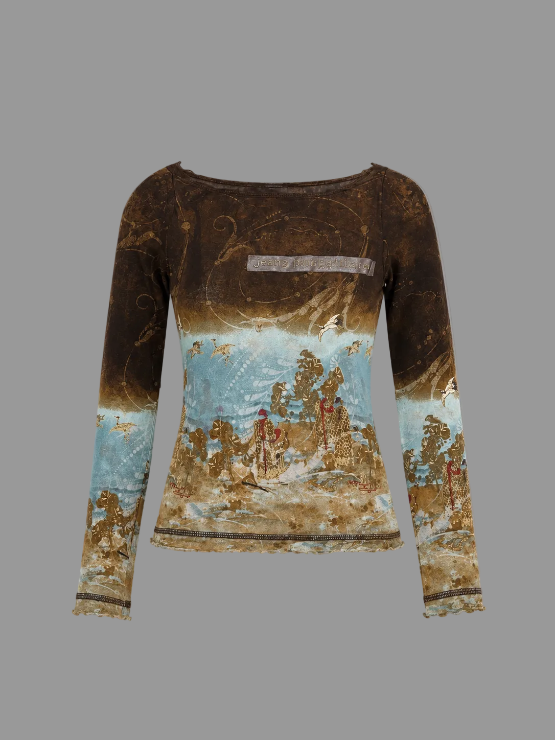 Haut en résille Jean Paul Gaultier Archive motif asiatique