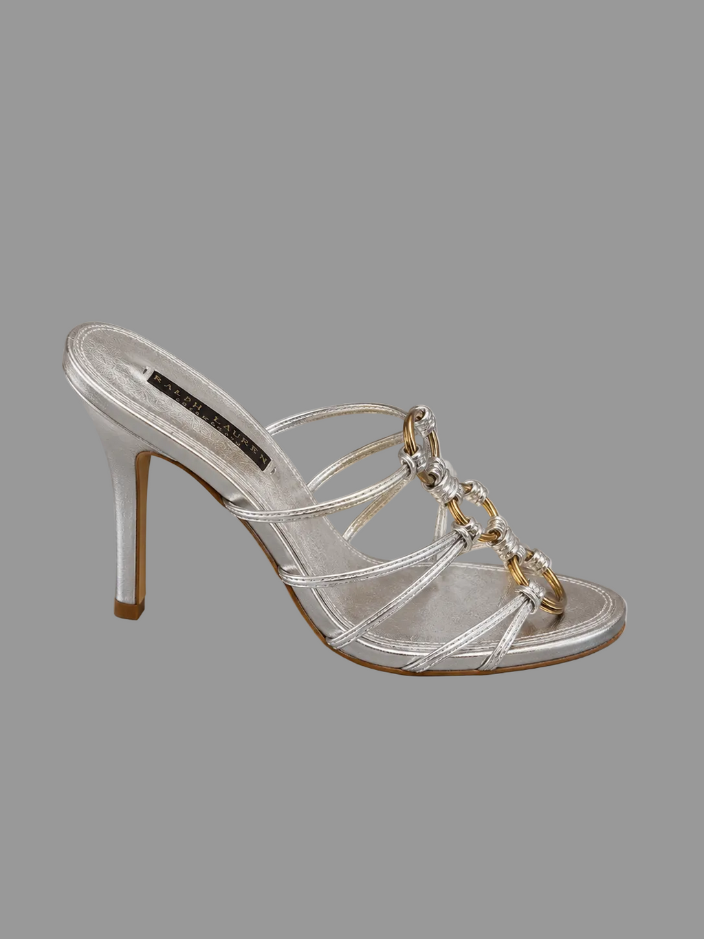 Sandales Ralph Lauren argentées et dorées