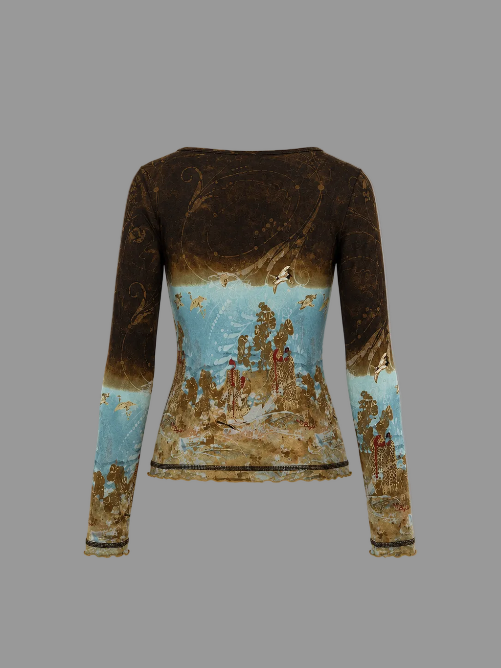 Haut en résille Jean Paul Gaultier Archive motif asiatique