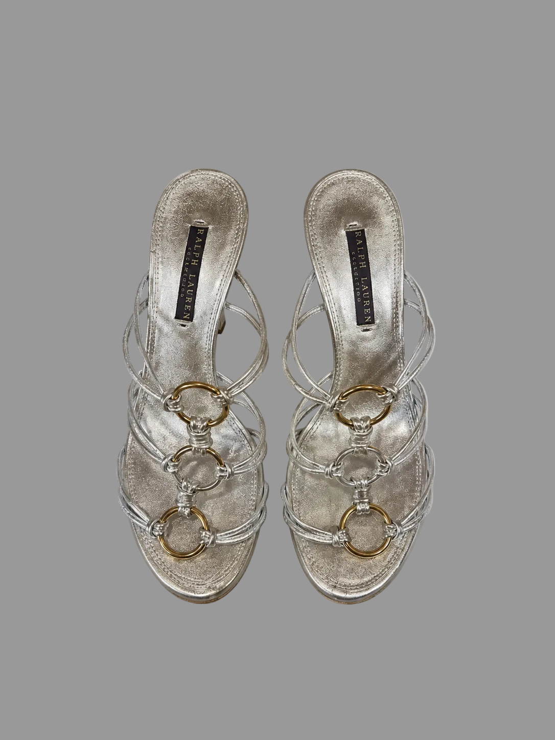 Sandales Ralph Lauren argentées et dorées